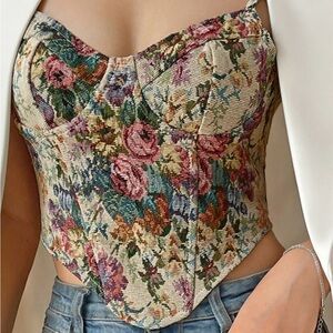 Commense Multicolor Floral corset  Bodysuit